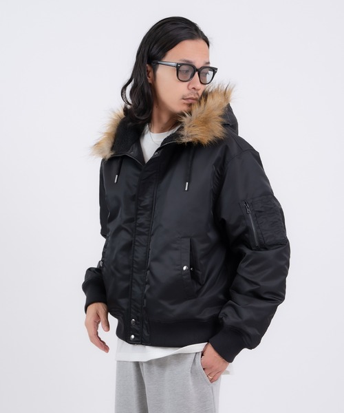 improves（インプローブス）の「ヘビーナイロン N-2B フライトジャケット（ミリタリージャケット・メンズ・ブラック/カーキ・LARGE/MEDIUM/SMALL/X-LARGE）」の5枚目の写真