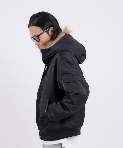 improves（インプローブス）の「ヘビーナイロン N-2B フライトジャケット（ミリタリージャケット・メンズ・ブラック/カーキ・LARGE/MEDIUM/SMALL/X-LARGE）」の6枚目の写真