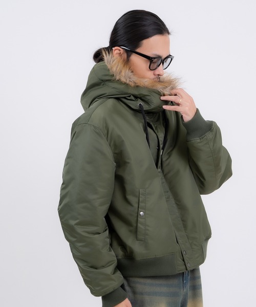 improves（インプローブス）の「ヘビーナイロン N-2B フライトジャケット（ミリタリージャケット・メンズ・ブラック/カーキ・LARGE/MEDIUM/SMALL/X-LARGE）」の9枚目の写真