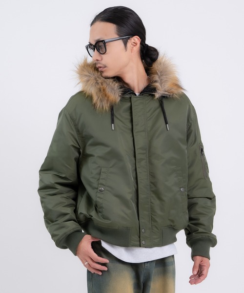 improves（インプローブス）の「ヘビーナイロン N-2B フライトジャケット（ミリタリージャケット・メンズ・ブラック/カーキ・LARGE/MEDIUM/SMALL/X-LARGE）」の10枚目の写真