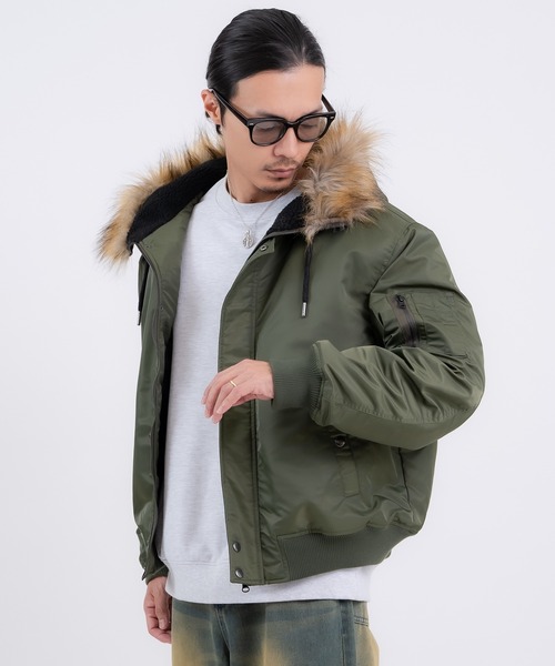 improves（インプローブス）の「ヘビーナイロン N-2B フライトジャケット（ミリタリージャケット・メンズ・ブラック/カーキ・LARGE/MEDIUM/SMALL/X-LARGE）」の11枚目の写真