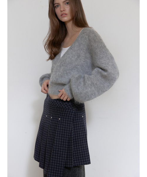 ASURA(アスラ)の「WOOL RIVET PLEATS LAP SKIRT (CHECK)(スカート・レディース・その他・OS)」の7枚目の写真