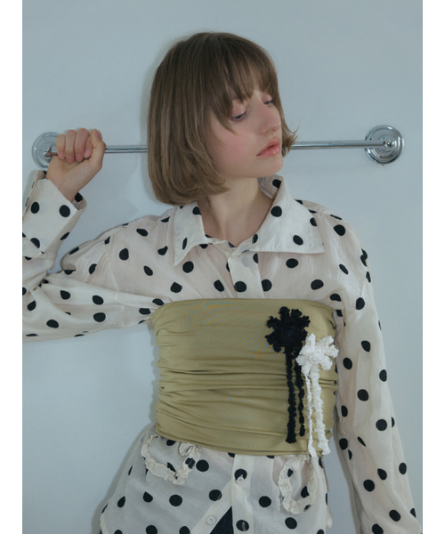 POESIEDAME(ポエジダム)の「TWEED RIBBON BROOCH IN BLACK(ブローチ/コサージュ・レディース・その他・FREE)」の1枚目の写真