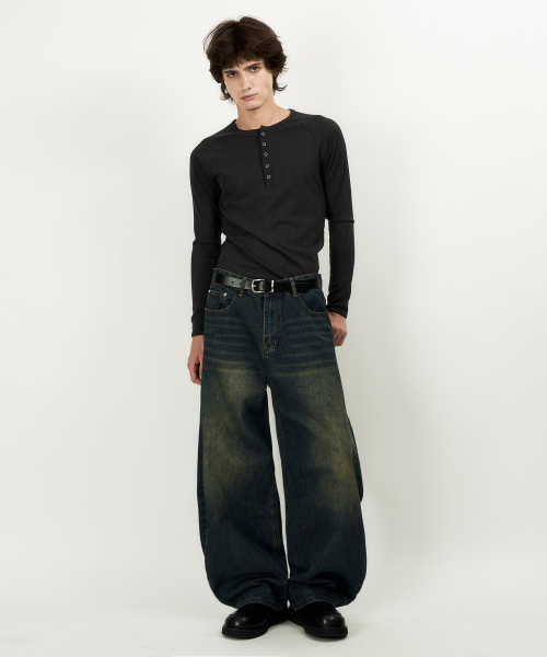 DWSE(ディーダブリューエスイー)の「バルーンフィットデニムワイドパンツ(ウォッシュドブルー)(デニムパンツ・メンズ・その他・SMALL/MEDIUM/LARGE/X-LARGE)」の4枚目の写真