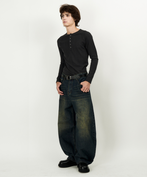 DWSE(ディーダブリューエスイー)の「バルーンフィットデニムワイドパンツ(ウォッシュドブルー)(デニムパンツ・メンズ・その他・SMALL/MEDIUM/LARGE/X-LARGE)」の5枚目の写真