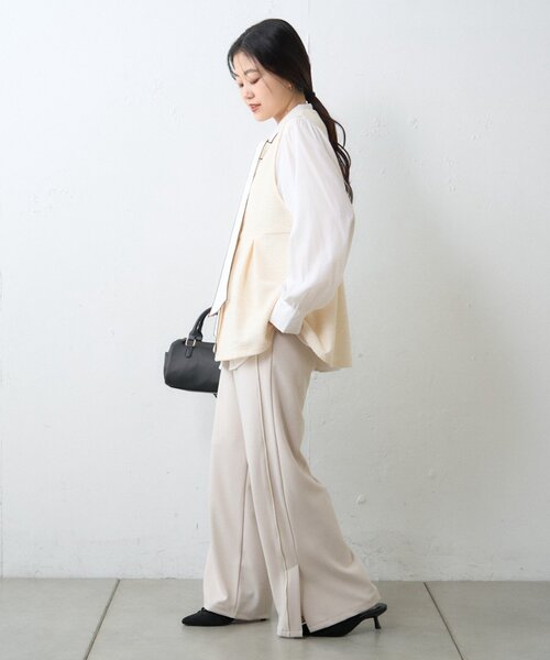 CIAOPANIC TYPY（チャオパニックティピー）の「≪オケージョン対応≫ツイードベスト付きパイピングラインパンツセット（その他パンツ・レディース・ベージュ/ネイビー・MEDIUM/SMALL）」の21枚目の写真