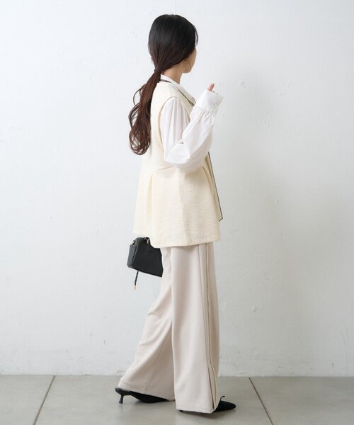 CIAOPANIC TYPY（チャオパニックティピー）の「≪オケージョン対応≫ツイードベスト付きパイピングラインパンツセット（その他パンツ・レディース・ベージュ/ネイビー・MEDIUM/SMALL）」の22枚目の写真