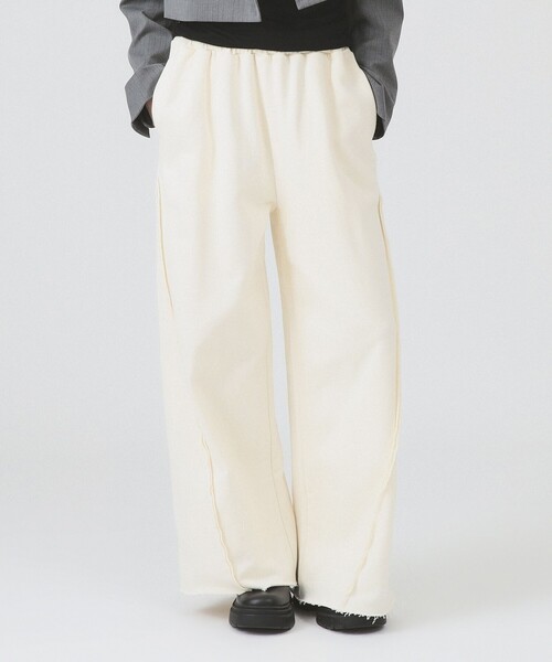 Ray BEAMS（レイビームス）の「キリカエライン スウェット パンツ（スウェットパンツ・レディース・シルバー/オフホワイト・1/0）」の2枚目の写真