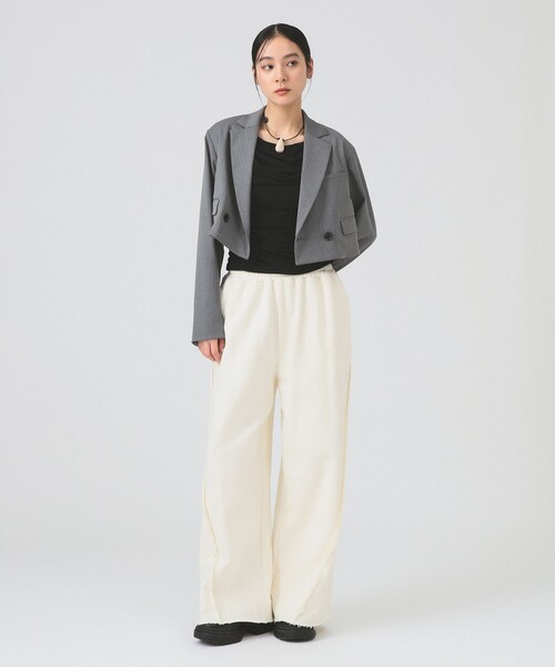 Ray BEAMS（レイビームス）の「キリカエライン スウェット パンツ（スウェットパンツ・レディース・シルバー/オフホワイト・1/0）」の19枚目の写真