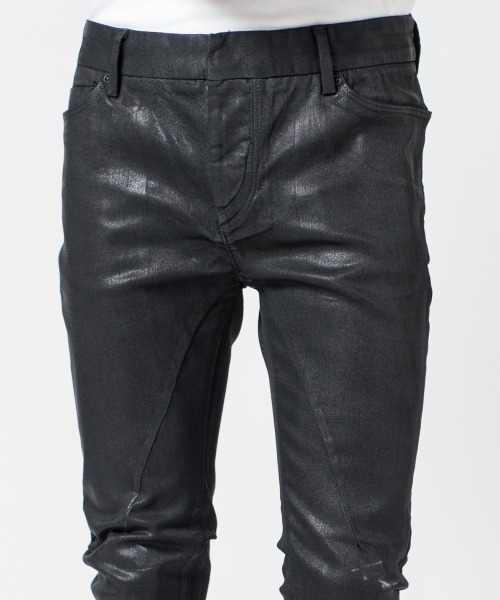 Buffalo Bobs(バッファローボブズ)の「FOREST GATE-LEATHER LOOK(フォレストゲート-レザールック)コーティング ストレッチ スキニーパンツ(デニムパンツ・メンズ・ブラック・3/L/2/M/1/S)」の7枚目の写真