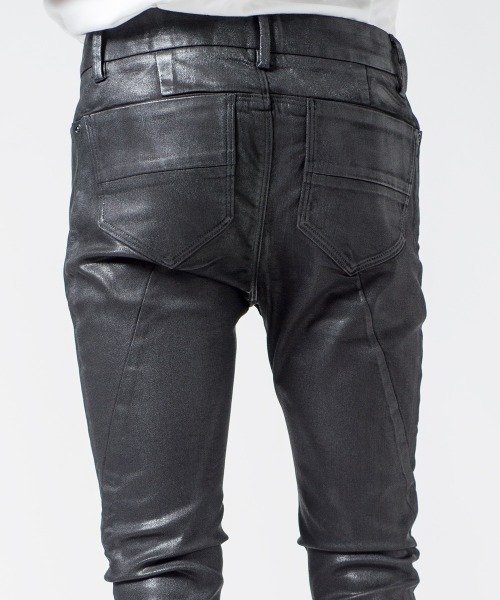 Buffalo Bobs(バッファローボブズ)の「FOREST GATE-LEATHER LOOK(フォレストゲート-レザールック)コーティング ストレッチ スキニーパンツ(デニムパンツ・メンズ・ブラック・3/L/2/M/1/S)」の8枚目の写真