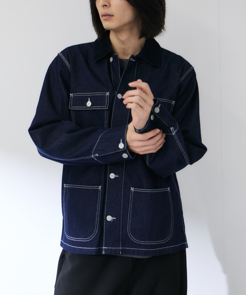 Dickies(ディッキーズ)の「【Dickies/ディッキーズ】衿コーデュロイ切替 カバーオール / ワークジャケット(カバーオール・メンズ・ワンウォッシュ/オフホワイト・M/XL/L)」の1枚目の写真