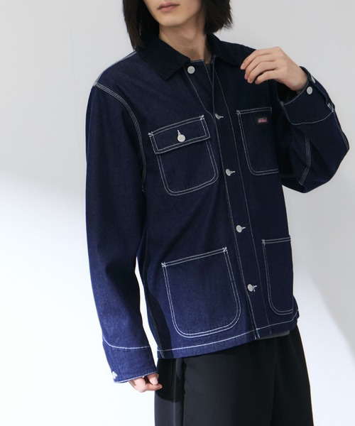 Dickies(ディッキーズ)の「【Dickies/ディッキーズ】衿コーデュロイ切替 カバーオール / ワークジャケット(カバーオール・メンズ・ワンウォッシュ/オフホワイト・M/XL/L)」の10枚目の写真