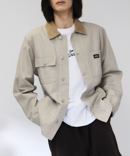 Dickies(ディッキーズ)の「【Dickies/ディッキーズ】衿コーデュロイ切替 カバーオール / ワークジャケット(カバーオール・メンズ・ワンウォッシュ/オフホワイト・M/XL/L)」の18枚目の写真