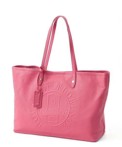 HOUSE OF FLORENCE（ハウスオブフローレンス）の「【HOUSE OF FLORENCE/ハウス オブ フローレンス】イタリアンレザー 型押しエンボス トートバッグ（L）（トートバッグ・レディース・グレイッシュベージュ/ブラック/ピンク/イエロー/ブラウン・FREE）」の5枚目の写真