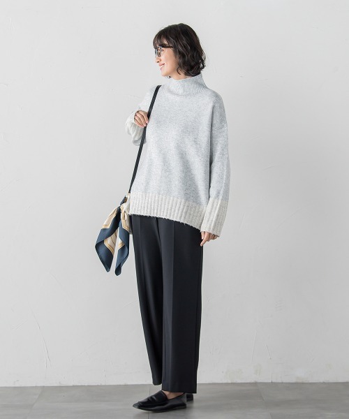 la.f…(ラエフ)の「【WEB限定】"ふんわり配色の"もっちりハイネックニット(ニット/セーター・レディース・ライトグレー/チャコールグレー・9号)」の6枚目の写真