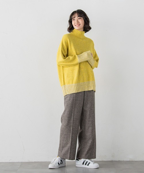 la.f…(ラエフ)の「【WEB限定】"ふんわり配色の"もっちりハイネックニット(ニット/セーター・レディース・ライトグレー/チャコールグレー・9号)」の7枚目の写真