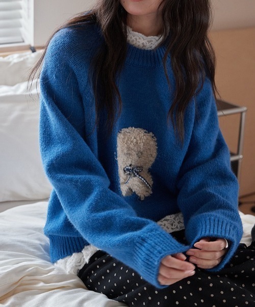 gossip！ロサンゼルス（ゴシップロサンゼルス）の「レースアクセントハイネックレイヤード透け感インナープルオーバー（ニット/セーター・レディース・オフホワイト・FREE）」の6枚目の写真