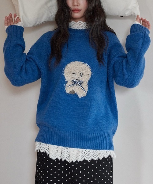 gossip！ロサンゼルス（ゴシップロサンゼルス）の「レースアクセントハイネックレイヤード透け感インナープルオーバー（ニット/セーター・レディース・オフホワイト・FREE）」の18枚目の写真