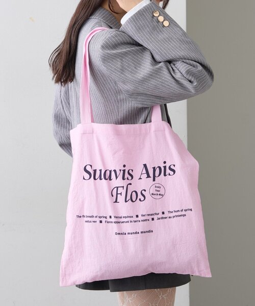 mystic（ミスティック）の「プリントロゴトート（トートバッグ・レディース・オフホワイト/ピンク・ONE SIZE）」の2枚目の写真