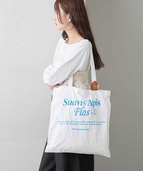 mystic（ミスティック）の「プリントロゴトート（トートバッグ・レディース・オフホワイト/ピンク・ONE SIZE）」の6枚目の写真