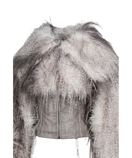 Jaded London(ジェイデッドロンドン)の「FAUX FEATHER AND PU LACE UP JACKET(その他アウター・レディース・ブラウン・X-SMALL)」の3枚目の写真