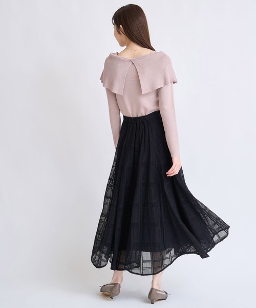 NOELA（ノエラ）の「チェックレースイレヘムスカート（スカート・レディース・ブラック/オフホワイト/ブルー・S/M）」の12枚目の写真