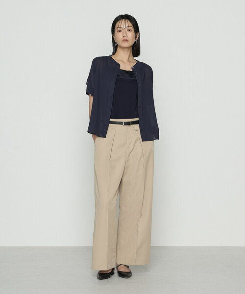 COMME CA(コムサ)の「〔 TALLサイズ 〕 ドライシアーツイル シャツブラウス(シャツ/ブラウス・レディース・ネイビー/ホワイト・15号/13号)」の7枚目の写真