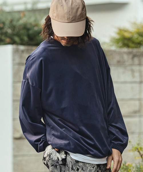 CAMBIO(カンビオ)の「mlt5529- 裾絞りストレッチベロアルーズシルエットカットソー(CMB-R0193)(Tシャツ/カットソー・メンズ・ネイビー/ホワイト/ブラック・L/M/S)」の10枚目の写真
