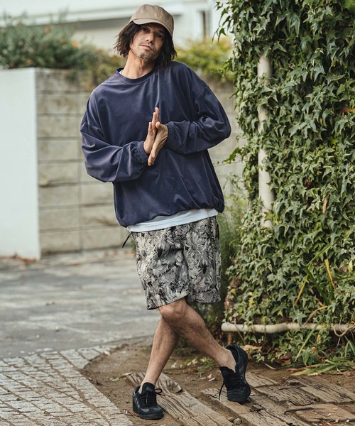 CAMBIO(カンビオ)の「mlt5529- 裾絞りストレッチベロアルーズシルエットカットソー(CMB-R0193)(Tシャツ/カットソー・メンズ・ネイビー/ホワイト/ブラック・L/M/S)」の12枚目の写真