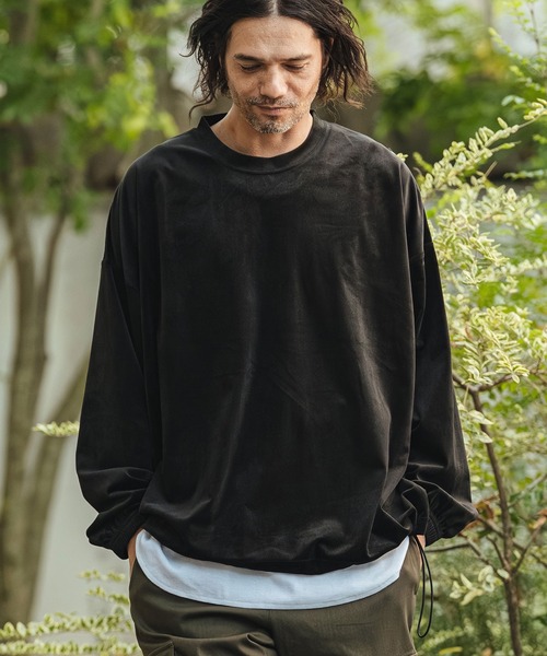 CAMBIO(カンビオ)の「mlt5529- 裾絞りストレッチベロアルーズシルエットカットソー(CMB-R0193)(Tシャツ/カットソー・メンズ・ネイビー/ホワイト/ブラック・L/M/S)」の15枚目の写真