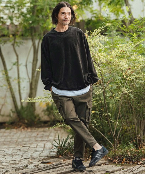 CAMBIO(カンビオ)の「mlt5529- 裾絞りストレッチベロアルーズシルエットカットソー(CMB-R0193)(Tシャツ/カットソー・メンズ・ネイビー/ホワイト/ブラック・L/M/S)」の17枚目の写真