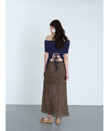 Persica Lace Long Skirt Khaki