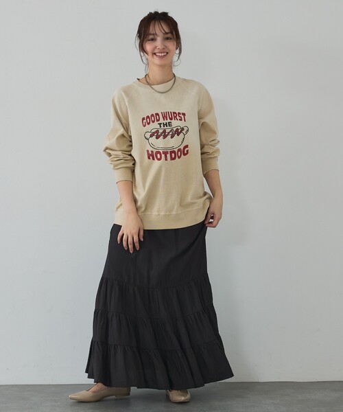 abahouse mavie(アバハウスマヴィ)の「ラグランプリントプルオーバー(Tシャツ/カットソー・レディース・チャコールグレー/グリーン/ベージュ・フリー)」の7枚目の写真