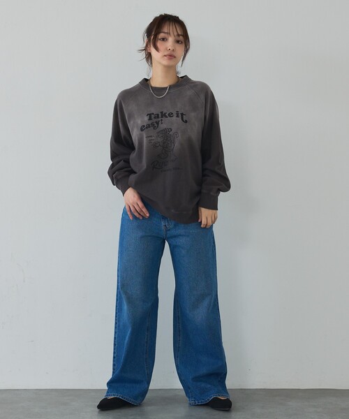 abahouse mavie(アバハウスマヴィ)の「ラグランプリントプルオーバー(Tシャツ/カットソー・レディース・チャコールグレー/グリーン/ベージュ・フリー)」の12枚目の写真