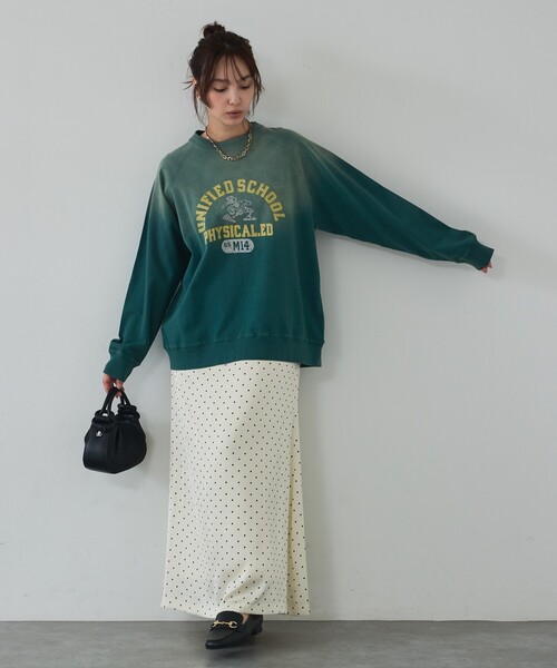 abahouse mavie(アバハウスマヴィ)の「ラグランプリントプルオーバー(Tシャツ/カットソー・レディース・チャコールグレー/グリーン/ベージュ・フリー)」の18枚目の写真