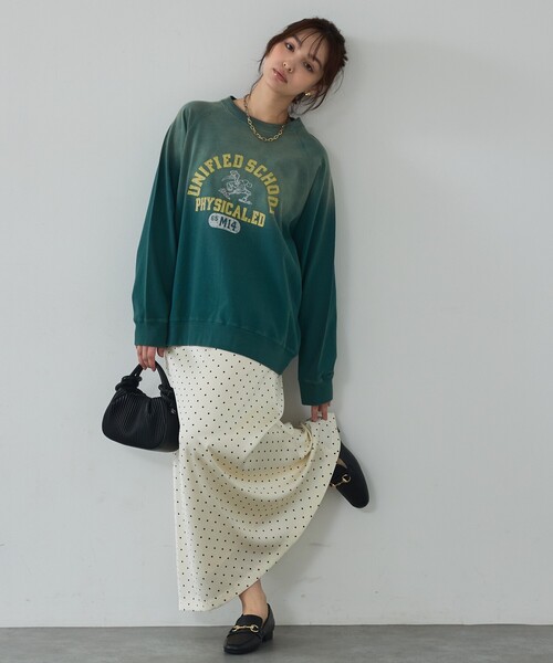 abahouse mavie(アバハウスマヴィ)の「ラグランプリントプルオーバー(Tシャツ/カットソー・レディース・チャコールグレー/グリーン/ベージュ・フリー)」の19枚目の写真