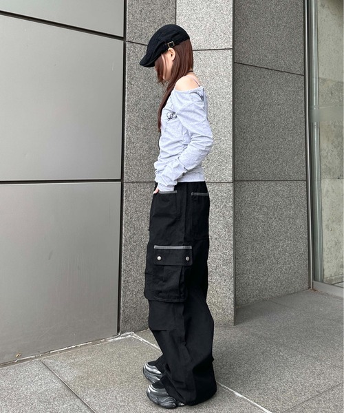 sedacle girl(セダクルガール)の「ツイルカーブカーゴパンツ(カーゴパンツ・レディース・ブラック/チャコールグレー・SMALL/MEDIUM)」の10枚目の写真