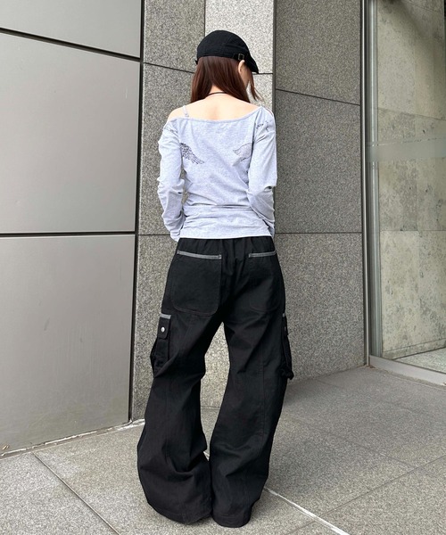 sedacle girl(セダクルガール)の「ツイルカーブカーゴパンツ(カーゴパンツ・レディース・ブラック/チャコールグレー・SMALL/MEDIUM)」の11枚目の写真
