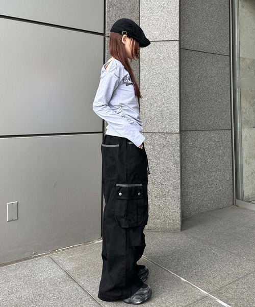 sedacle girl(セダクルガール)の「ツイルカーブカーゴパンツ(カーゴパンツ・レディース・ブラック/チャコールグレー・SMALL/MEDIUM)」の12枚目の写真