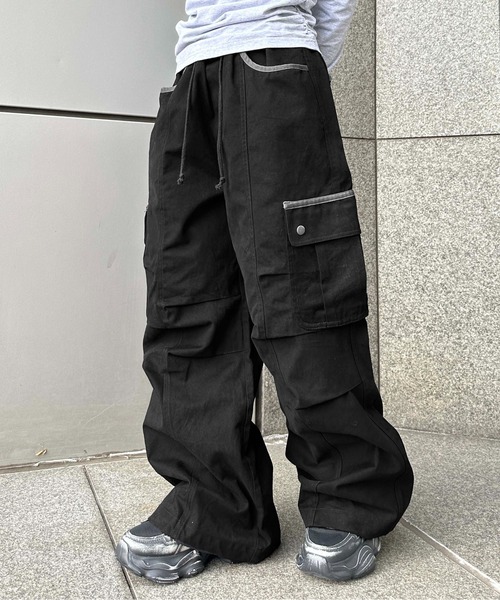 sedacle girl(セダクルガール)の「ツイルカーブカーゴパンツ(カーゴパンツ・レディース・ブラック/チャコールグレー・SMALL/MEDIUM)」の4枚目の写真