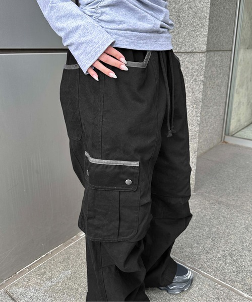 sedacle girl(セダクルガール)の「ツイルカーブカーゴパンツ(カーゴパンツ・レディース・ブラック/チャコールグレー・SMALL/MEDIUM)」の13枚目の写真