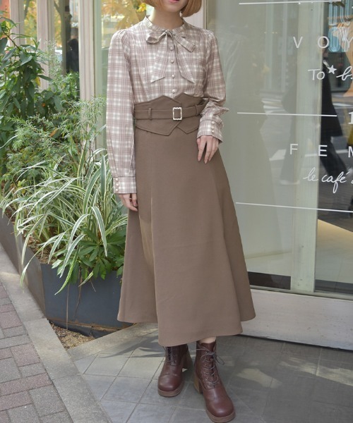 axes femme（アクシーズファム）の「ハイウエストドッキングワンピース（ワンピース・レディース・ブラック/グレー/モカ・FREE）」の3枚目の写真