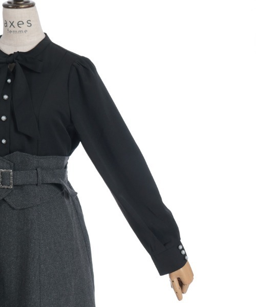 axes femme（アクシーズファム）の「ハイウエストドッキングワンピース（ワンピース・レディース・ブラック/グレー/モカ・FREE）」の22枚目の写真