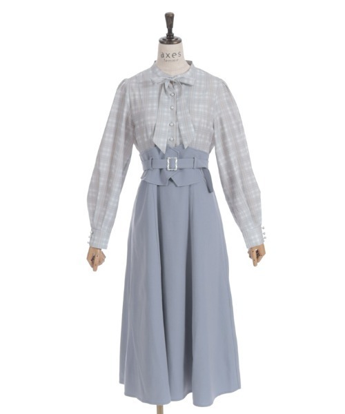 axes femme（アクシーズファム）の「ハイウエストドッキングワンピース（ワンピース・レディース・ブラック/グレー/モカ・FREE）」の21枚目の写真