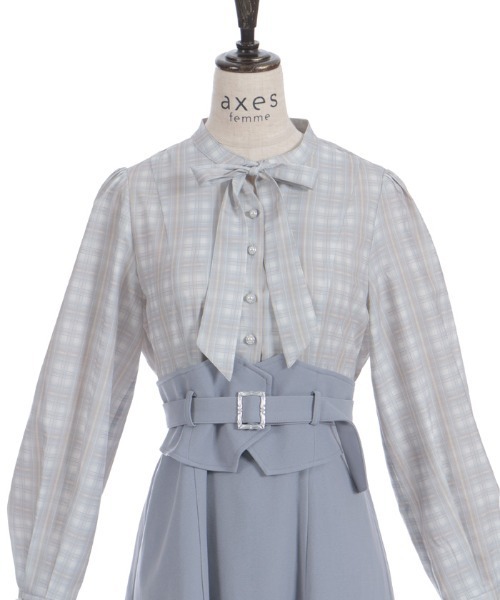 axes femme（アクシーズファム）の「ハイウエストドッキングワンピース（ワンピース・レディース・ブラック/グレー/モカ・FREE）」の18枚目の写真