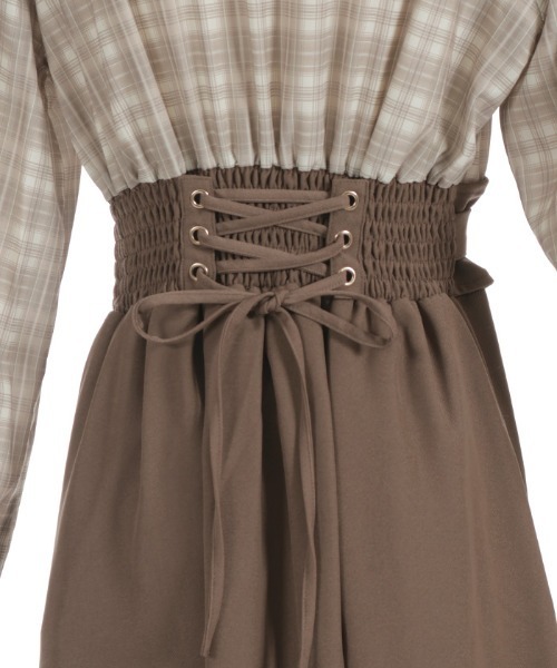 axes femme（アクシーズファム）の「ハイウエストドッキングワンピース（ワンピース・レディース・ブラック/グレー/モカ・FREE）」の7枚目の写真