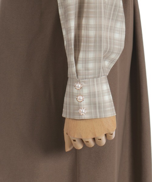 axes femme（アクシーズファム）の「ハイウエストドッキングワンピース（ワンピース・レディース・ブラック/グレー/モカ・FREE）」の6枚目の写真