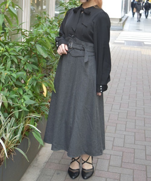 axes femme（アクシーズファム）の「ハイウエストドッキングワンピース（ワンピース・レディース・ブラック/グレー/モカ・FREE）」の5枚目の写真