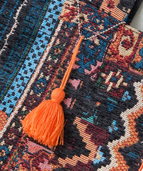 SOUNDSGOOOOD（サウンズグッド）の「【SOUNDS GOOOOD】ゴブラン柄トートバッグ（トートバッグ・レディース・ブルー/ブラック・ONE SIZE）」の6枚目の写真